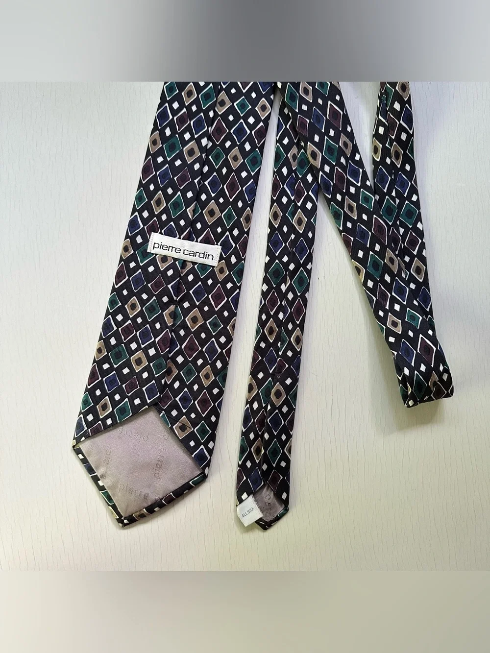 VTG Pierre Cardin Silk Men's Abstract Patterned Tie Multicolor